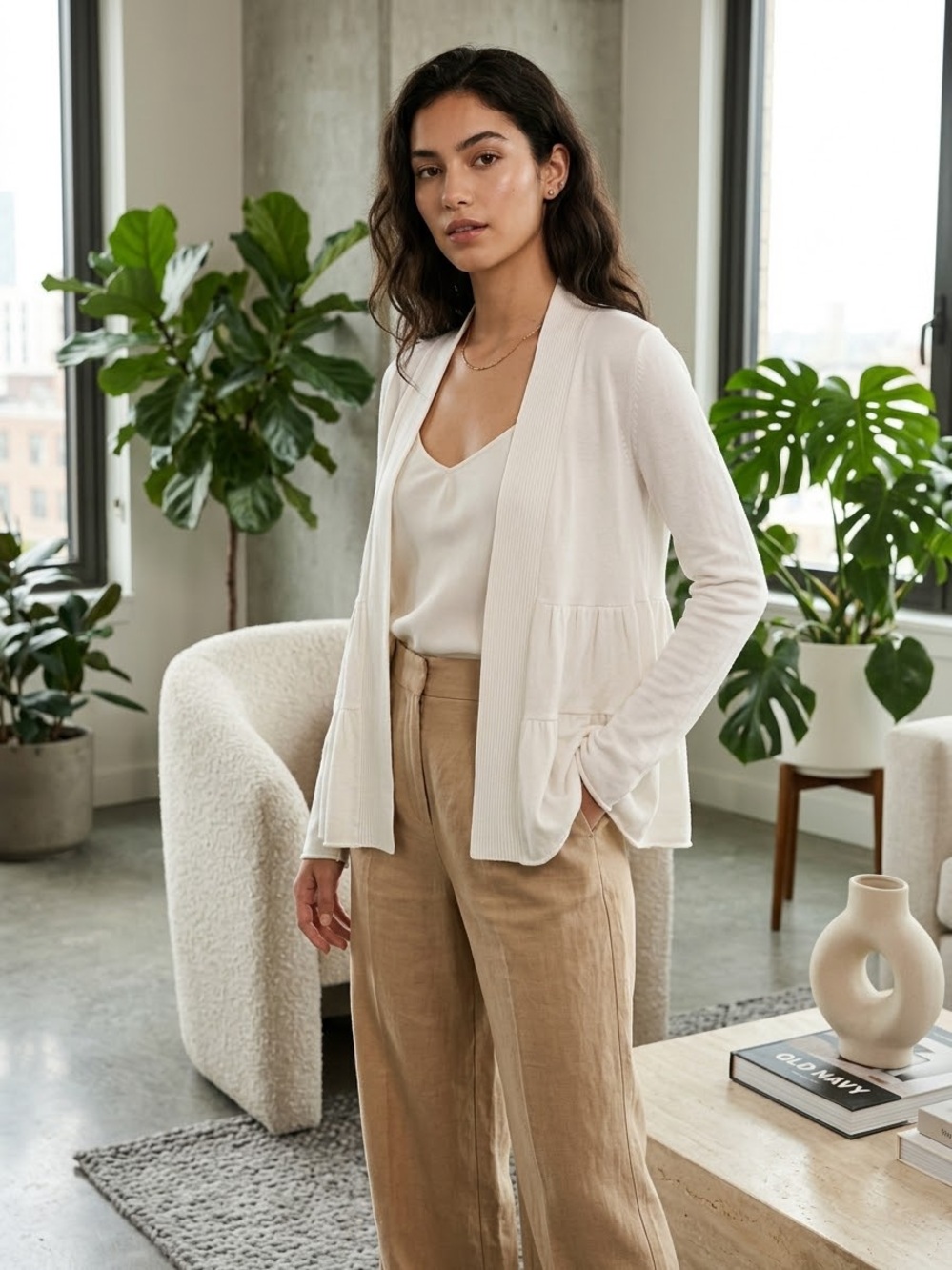 Old Navy Open-Front Peplum Cardigan (NWT, Size L) on Poshmark: